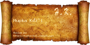 Hupka Kál névjegykártya